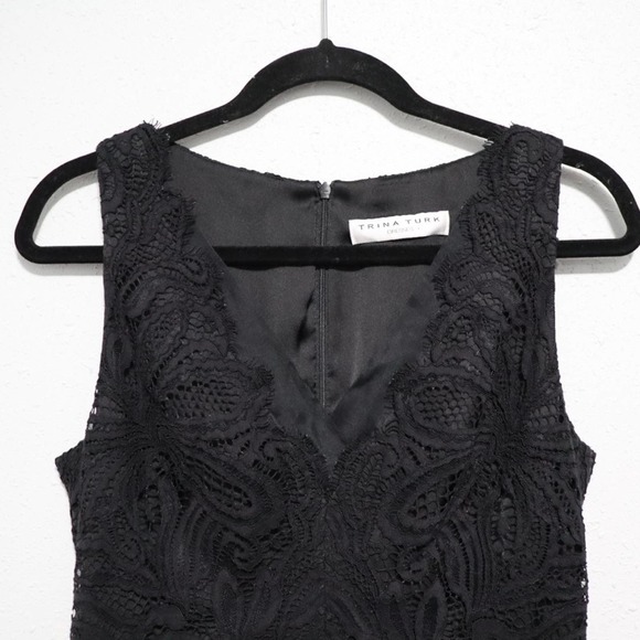 TRINA TURK | Black Lace Agni Dress Size 8 - Picture 3 of 8